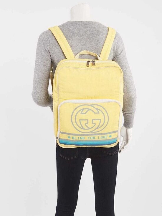 Gucci Yellow Nylon Blind For Love Backpack Bag main image 6